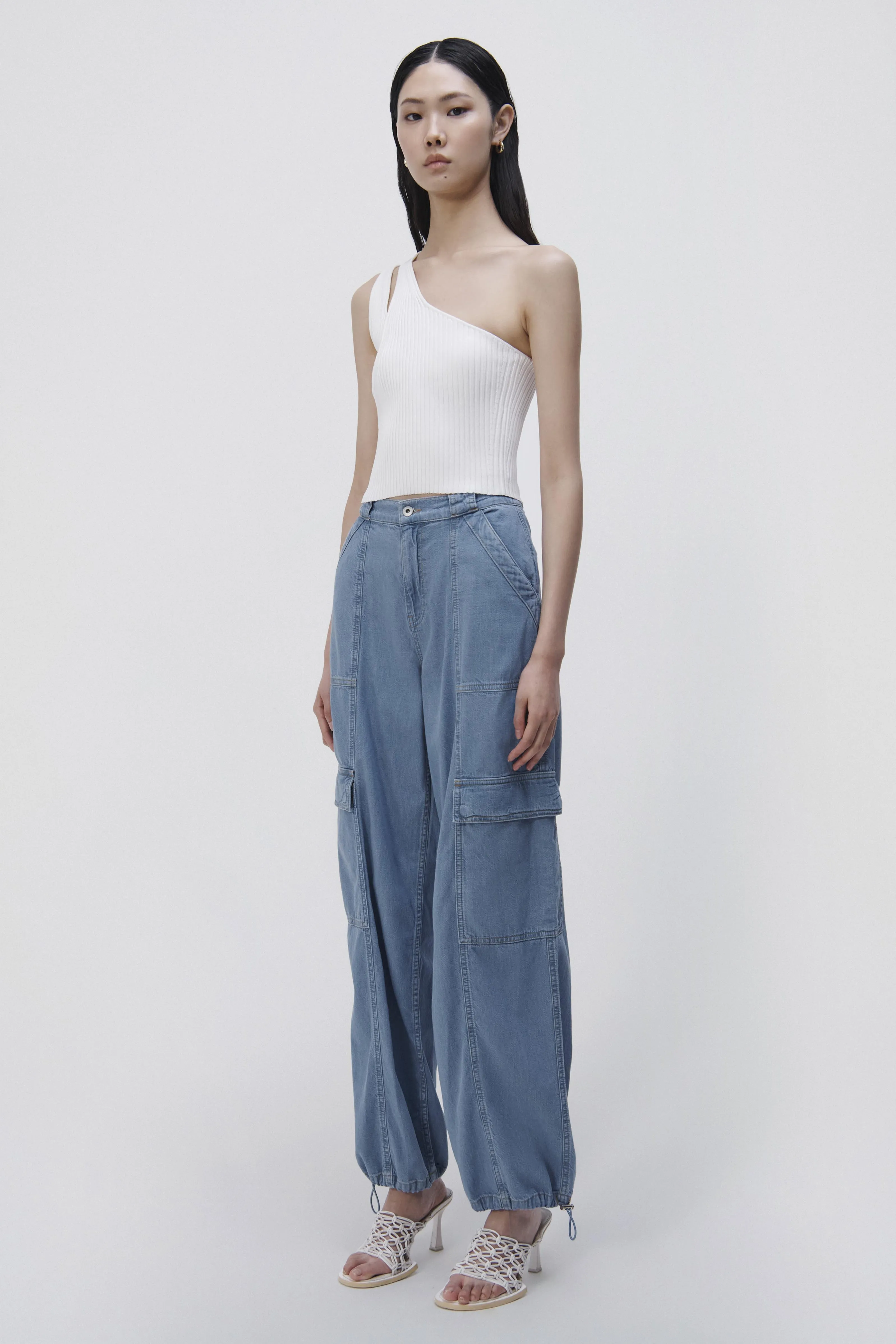 Calista Denim Cargo Pant sold by Simkhai product image thumbnail 4
