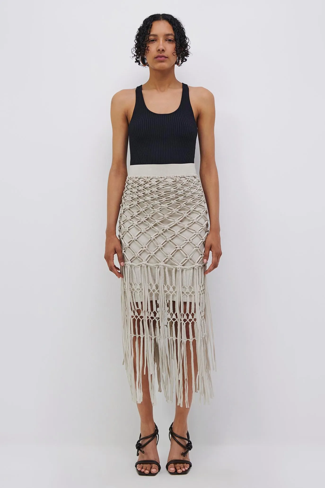 Catherine Compact Fringe Midi Skirt sold by Simkhai product image thumbnail 4
