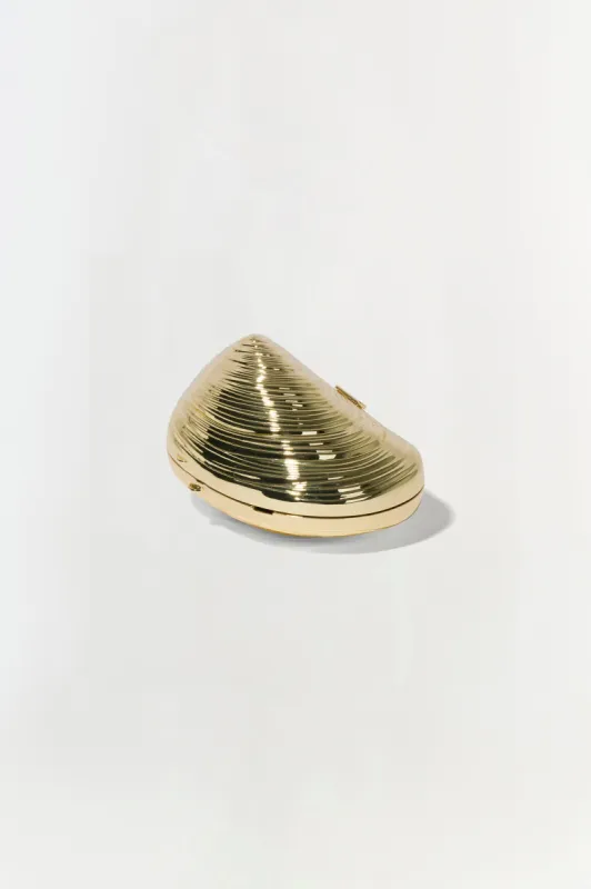 Bridget Mini Metal Oyster Clutch sold by Simkhai