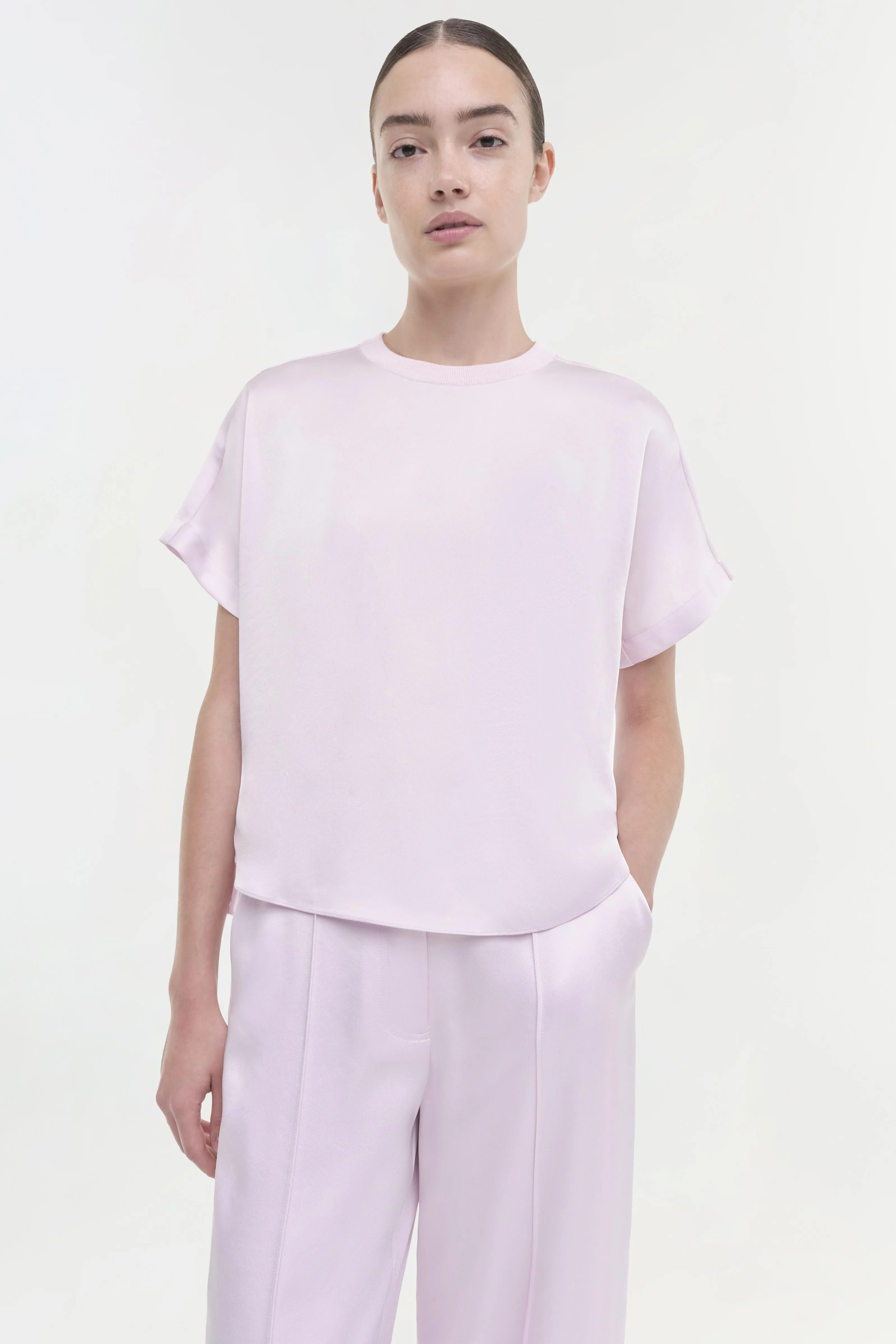 Addy Satin T-Shirt sold by Simkhai