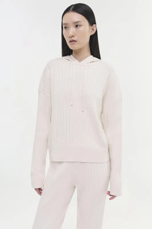 Cotton Cashmere Cable Hoodie sold by Simkhai