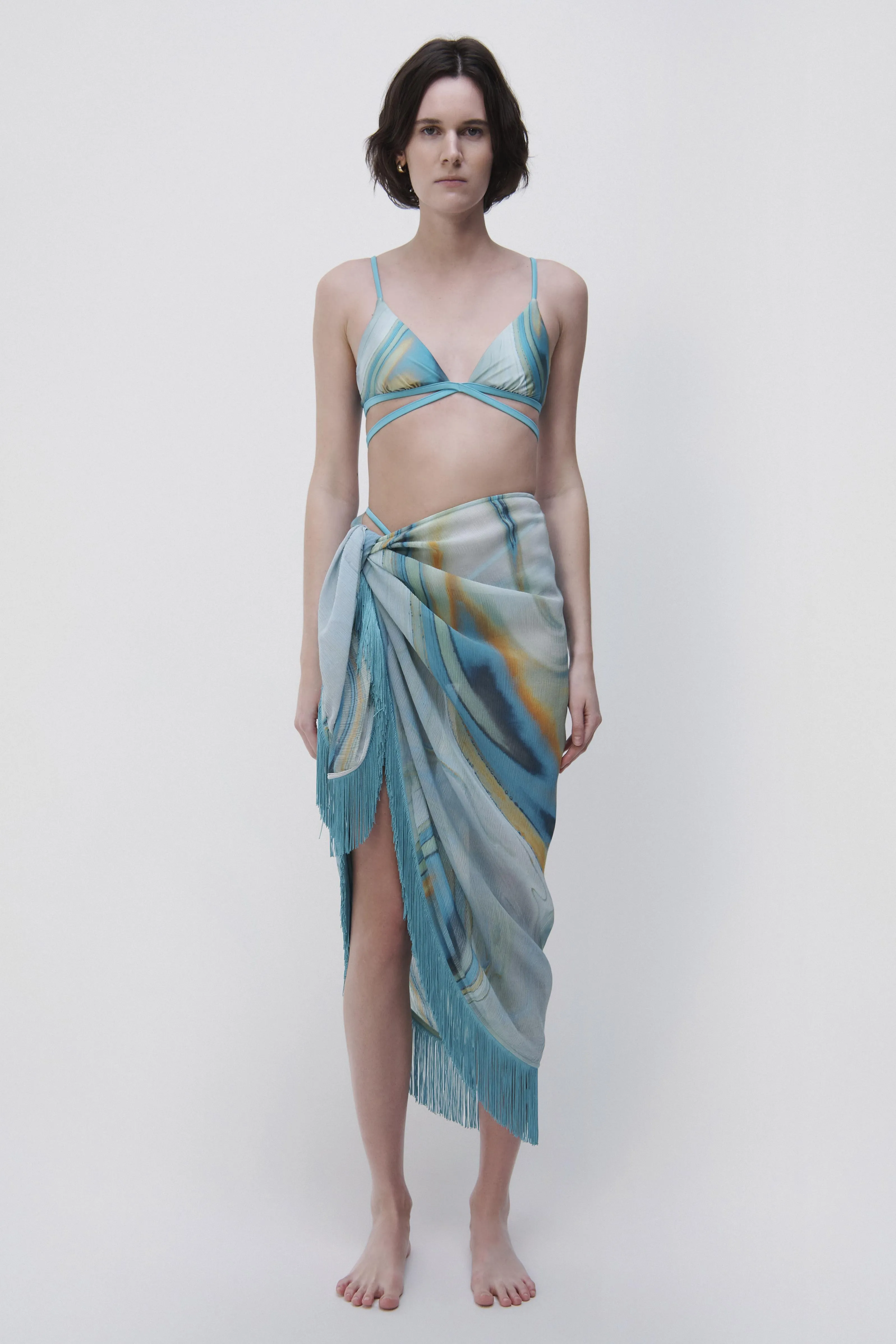 Eloise Marble Print Coverup Sarong sold by Simkhai product image thumbnail 2