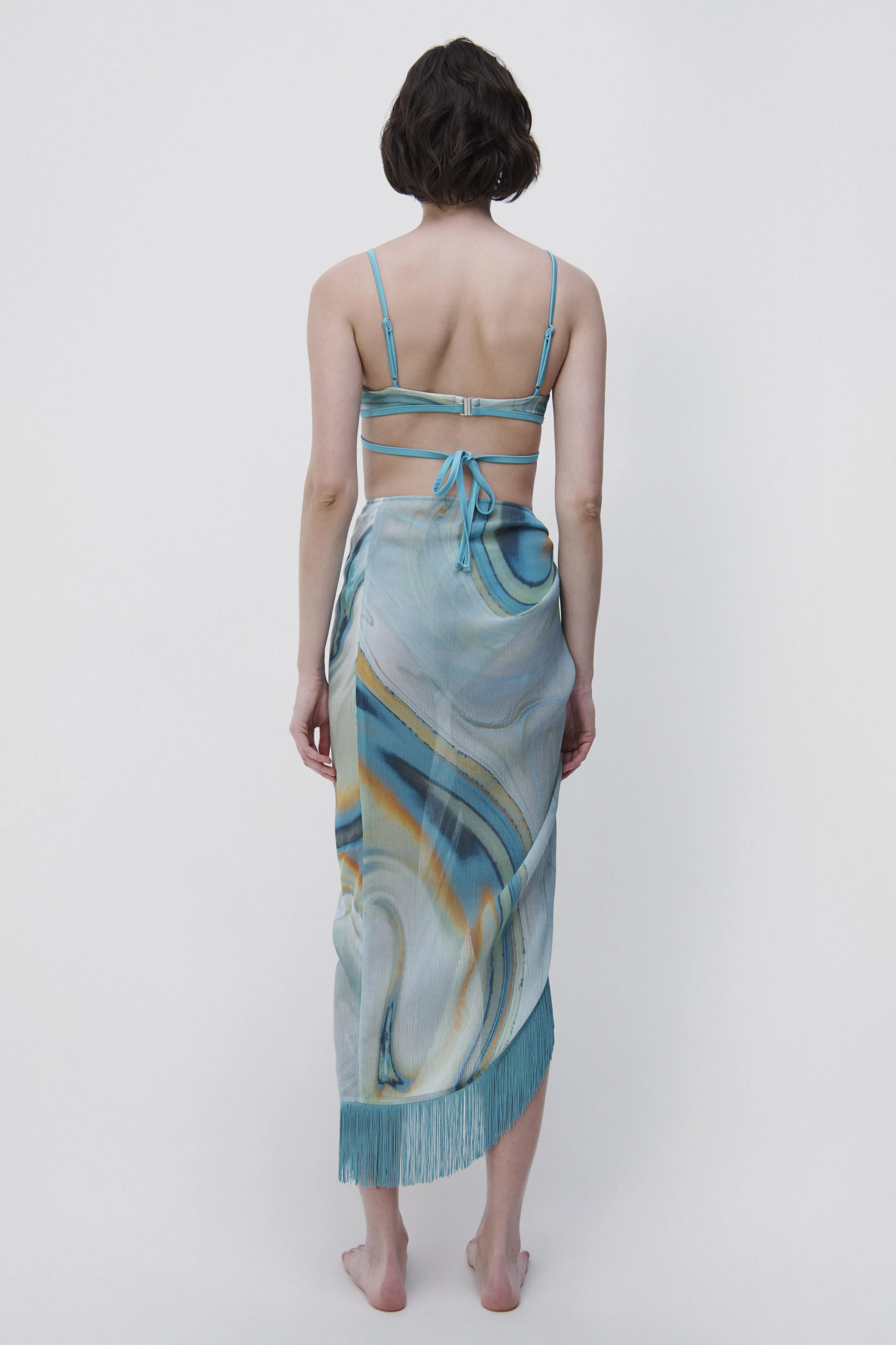 Eloise Marble Print Coverup Sarong sold by Simkhai product image thumbnail 5