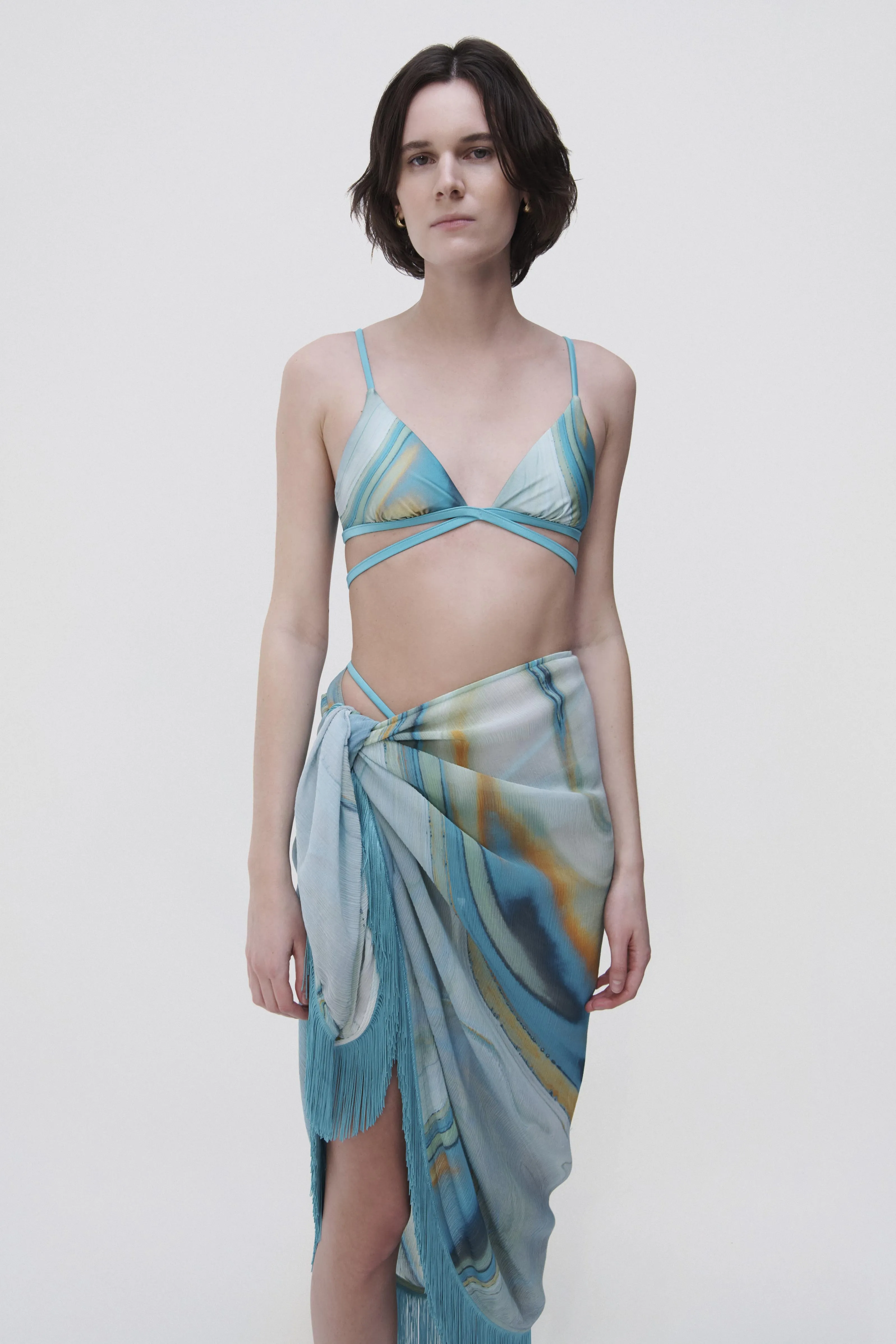 Eloise Marble Print Coverup Sarong sold by Simkhai product image thumbnail 3