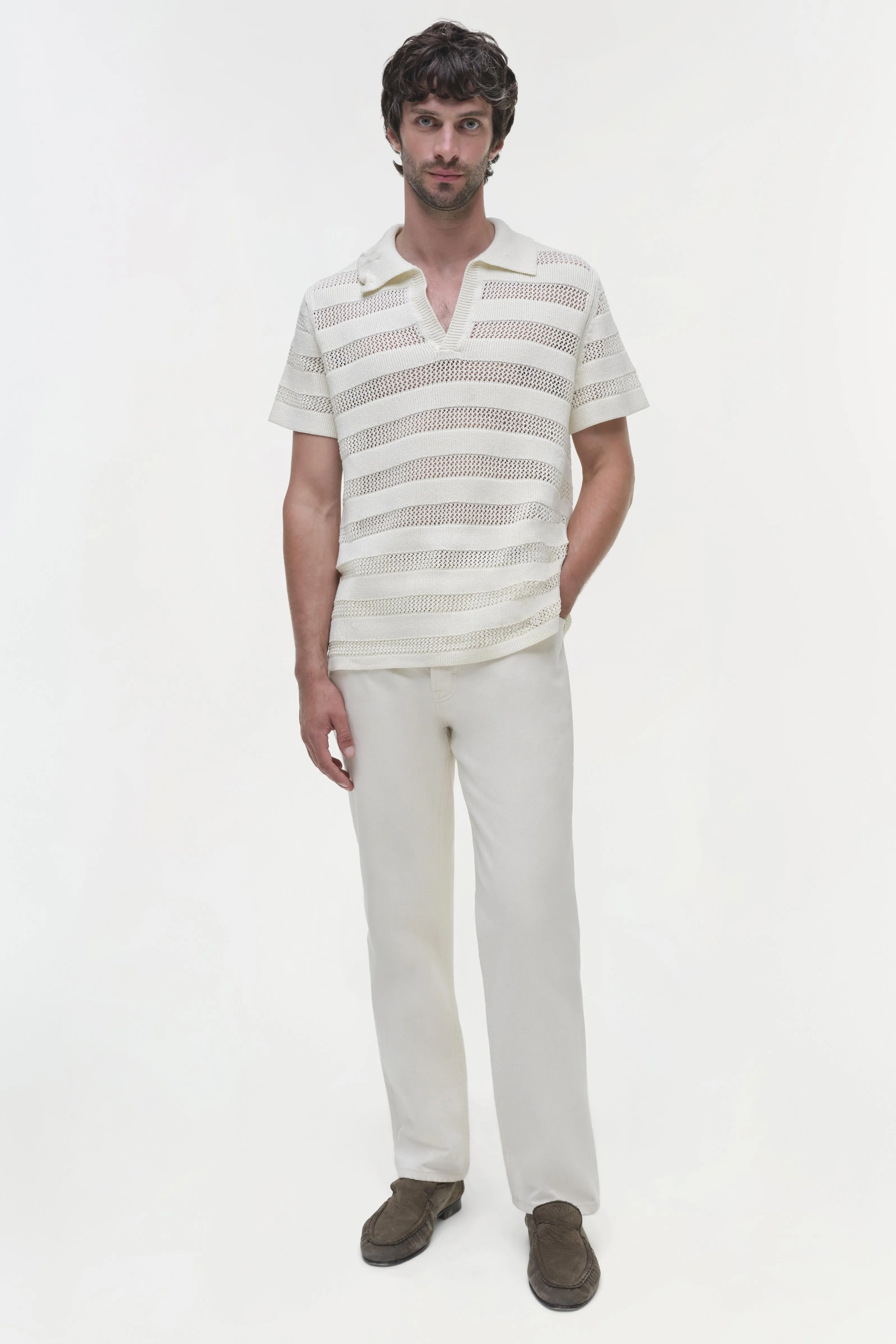 Calvin Striped Mesh Polo sold by Simkhai product image thumbnail 2