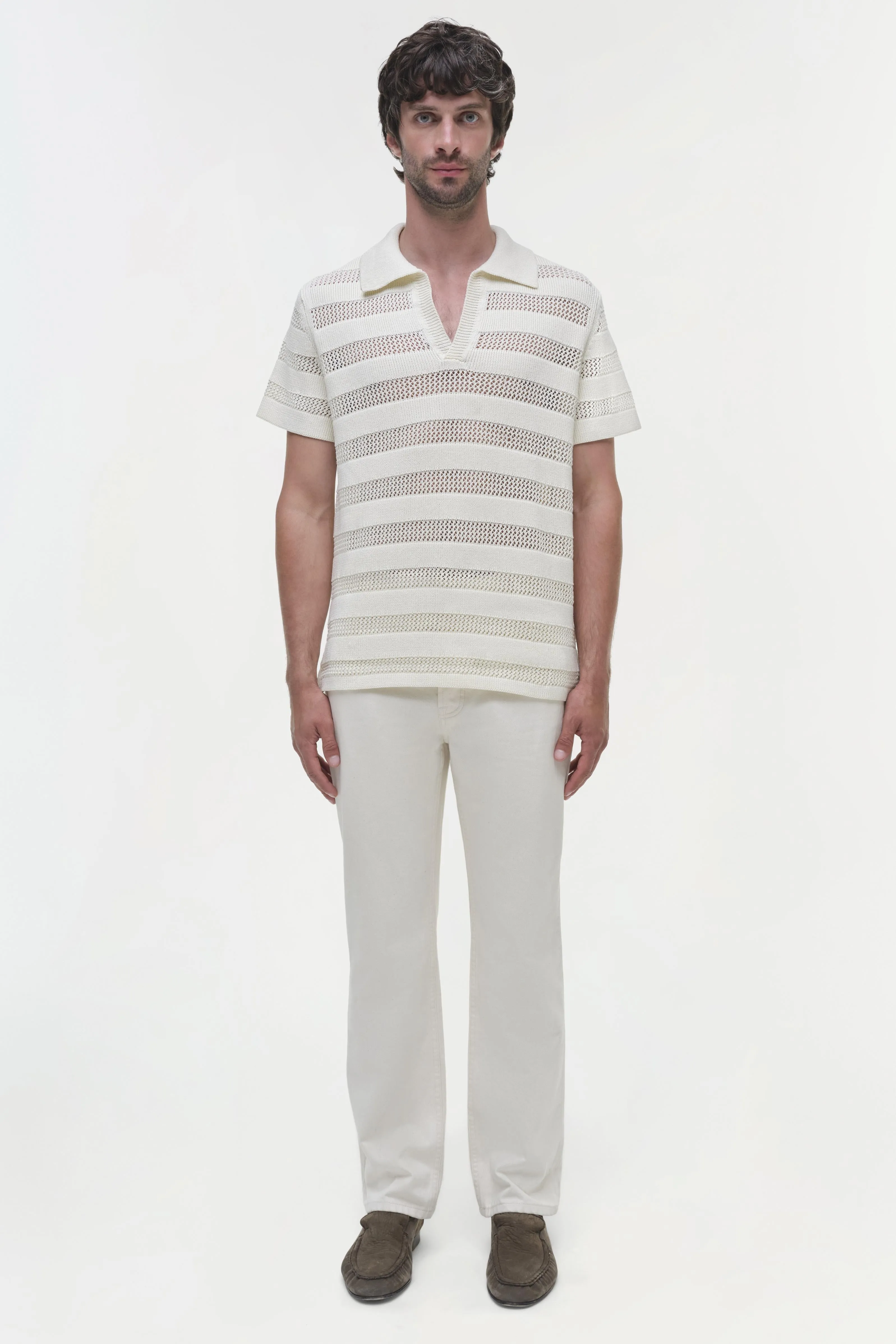 Calvin Striped Mesh Polo sold by Simkhai product image thumbnail 5