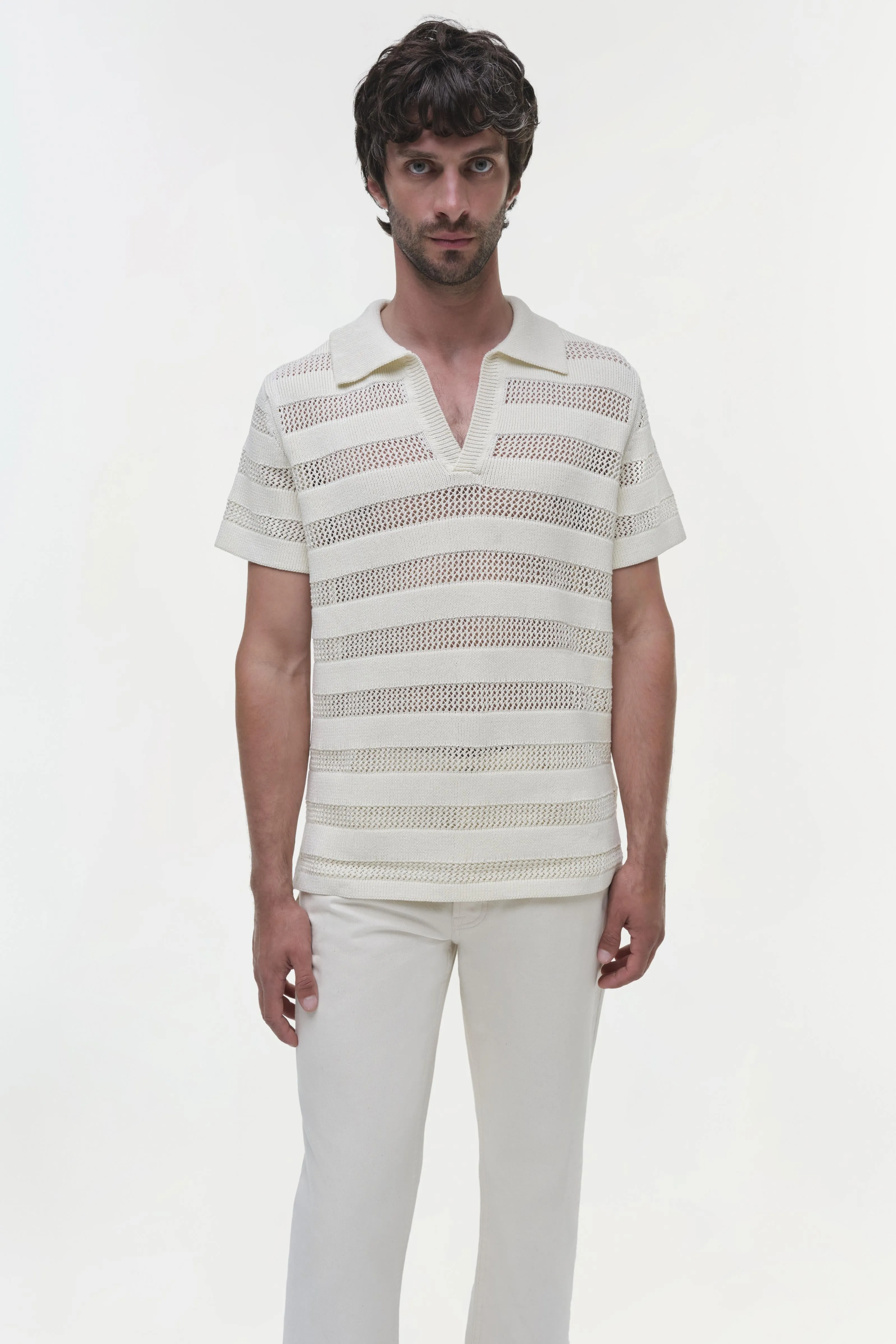 Calvin Striped Mesh Polo sold by Simkhai product image thumbnail 3