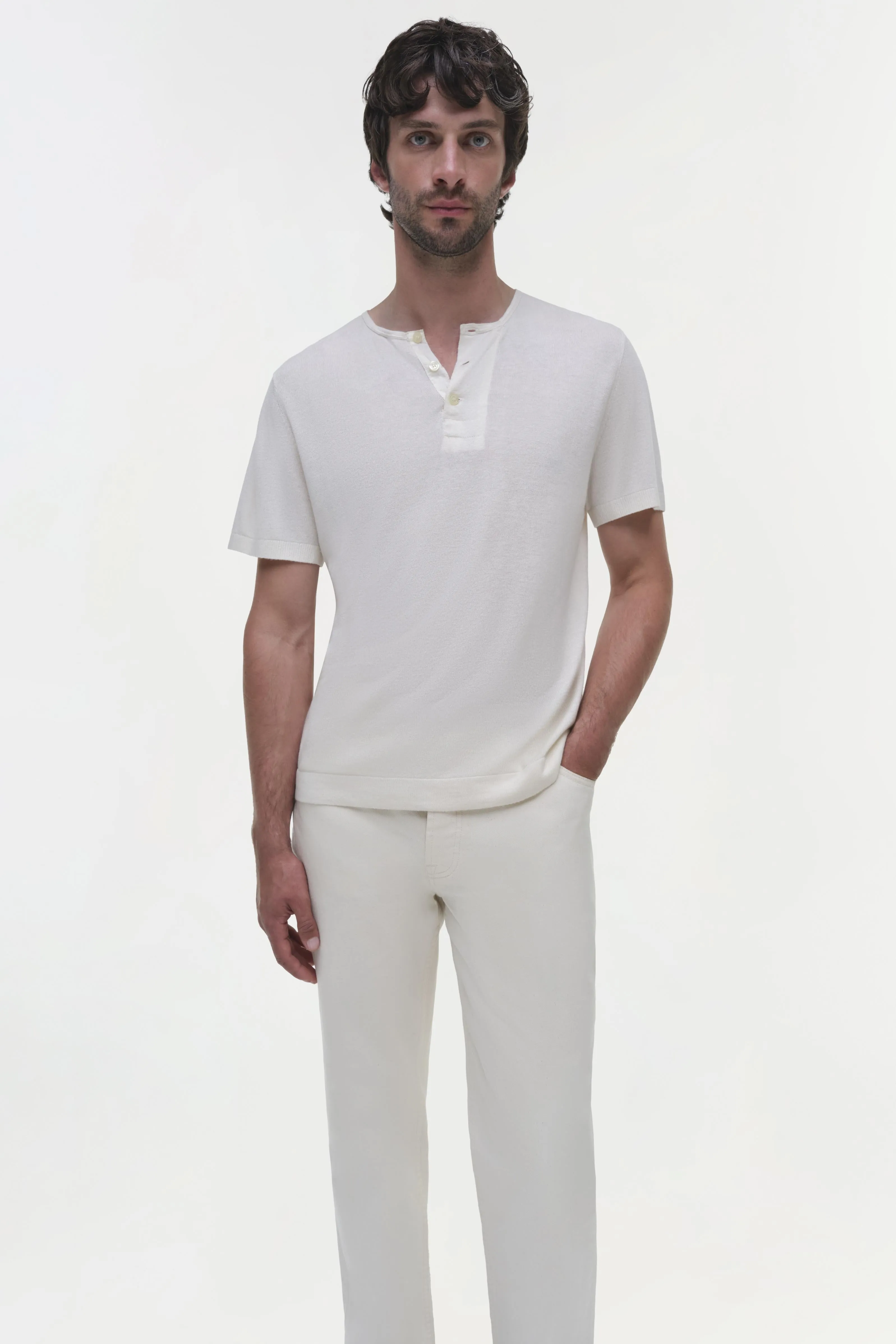 Hayes Silk Linen Henley sold by Simkhai product image thumbnail 2