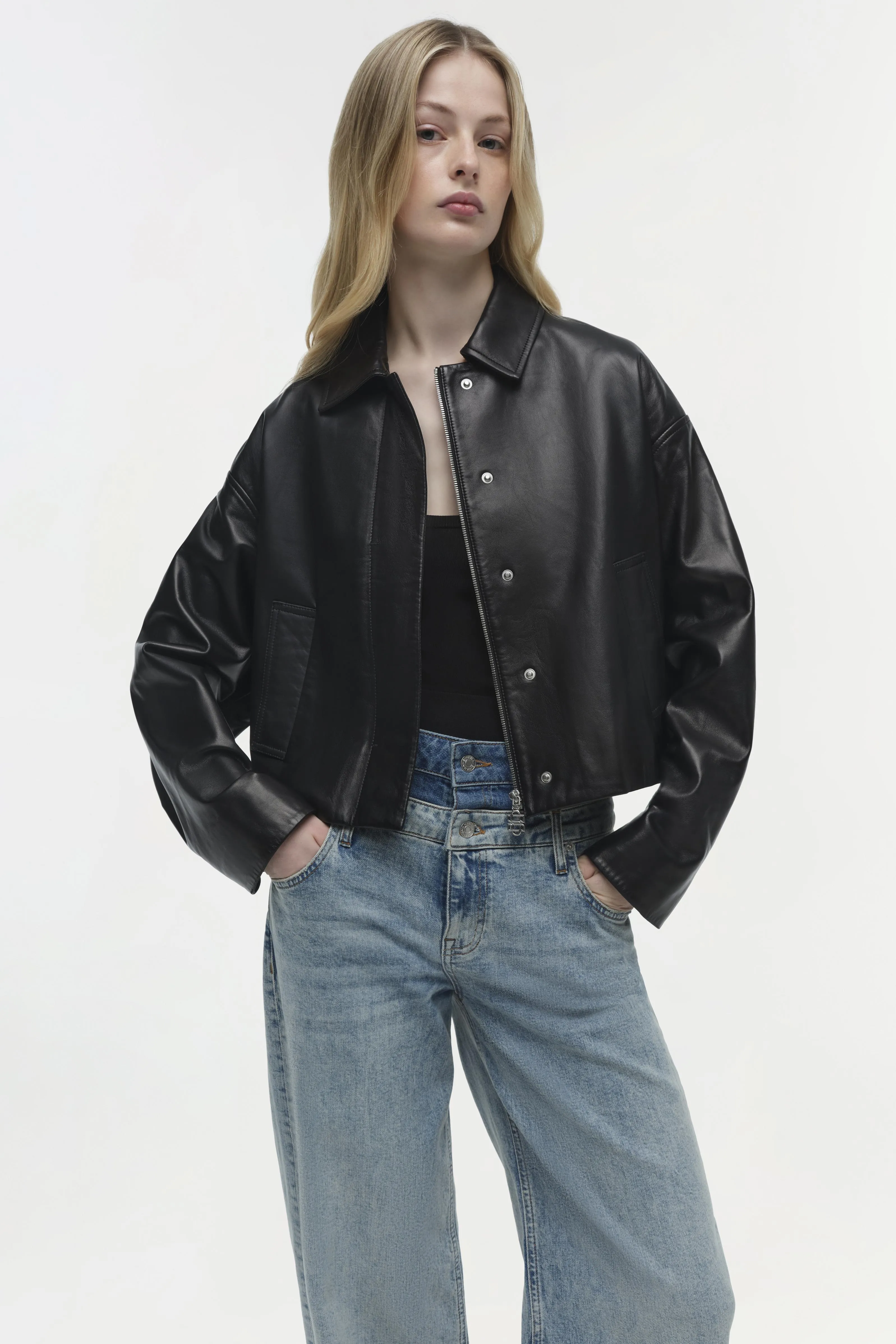 Everli Leather Jacket sold by Simkhai product image thumbnail 3