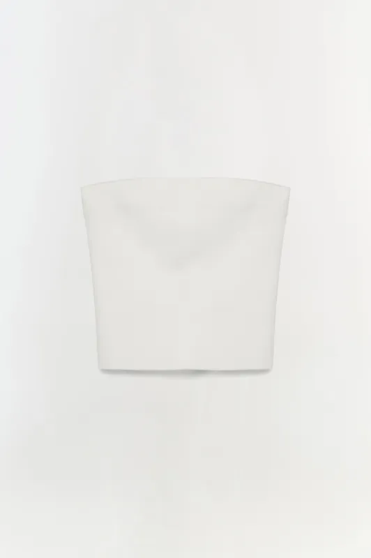 Nicole Strapless Compact Knit Top made by Simkhai