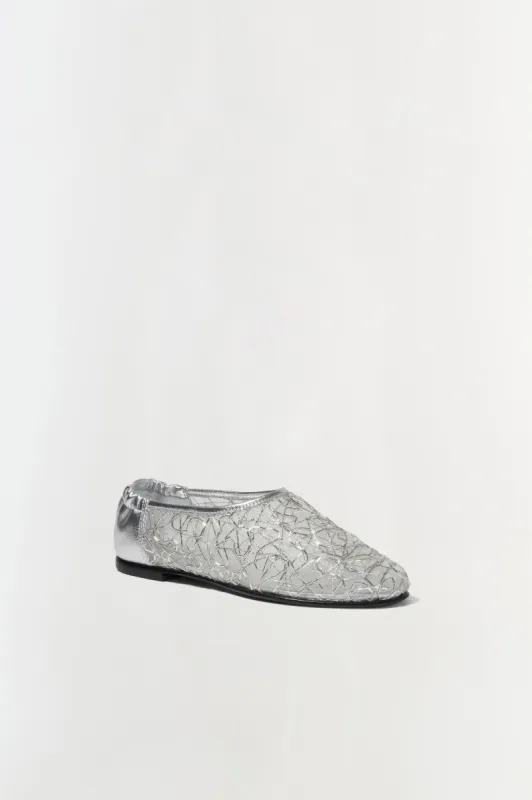 Eden Metallic Lace Flat made by Simkhai