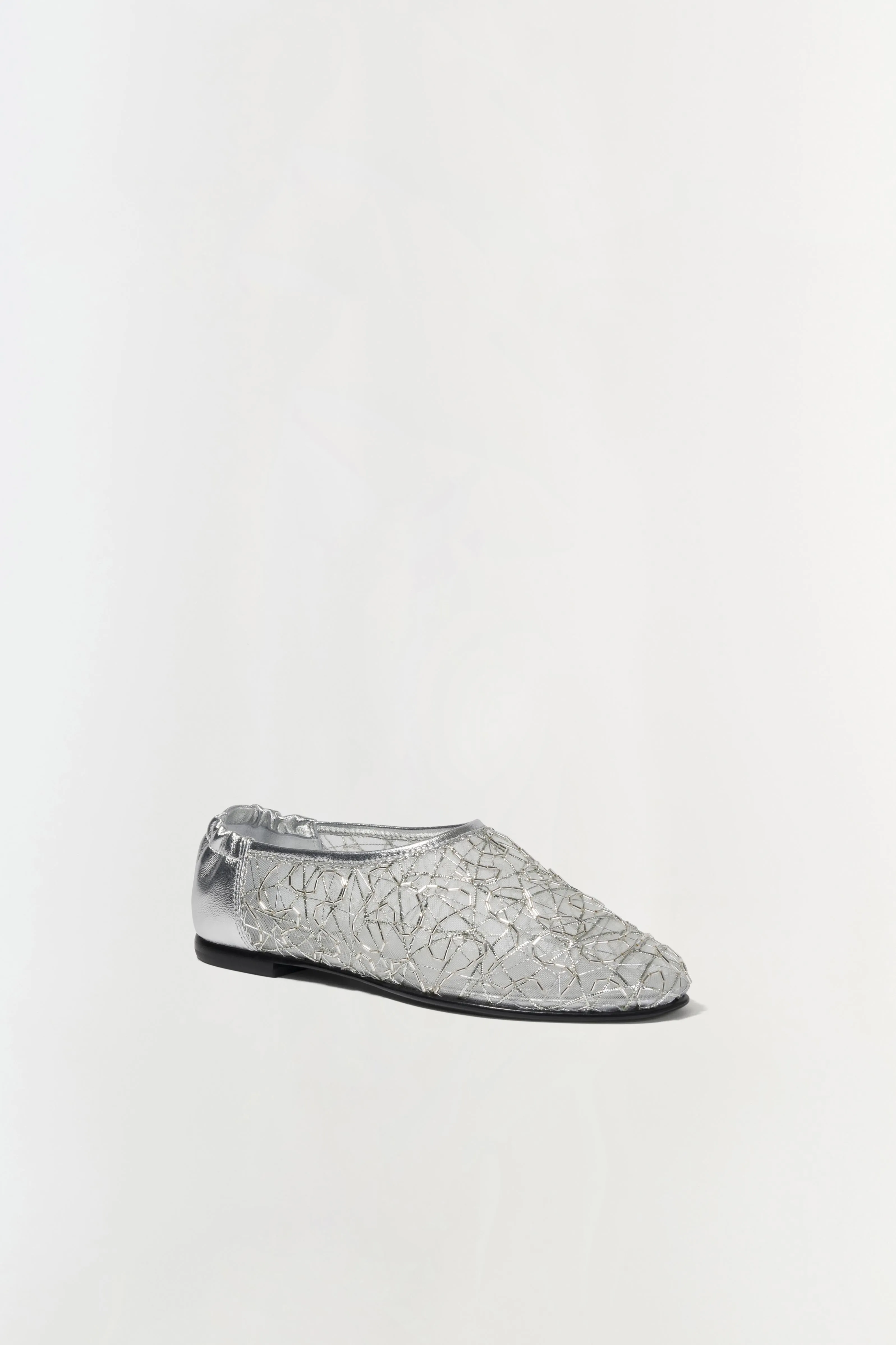 Eden Metallic Lace Flat sold by Simkhai
