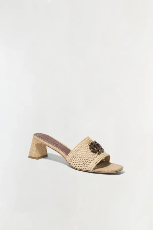 Sydney Raffia Block Heel Sandal sold by Simkhai