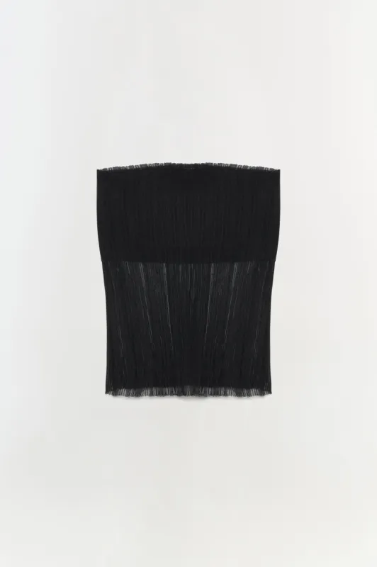 Emberly Strapless Plisse Top made by Simkhai