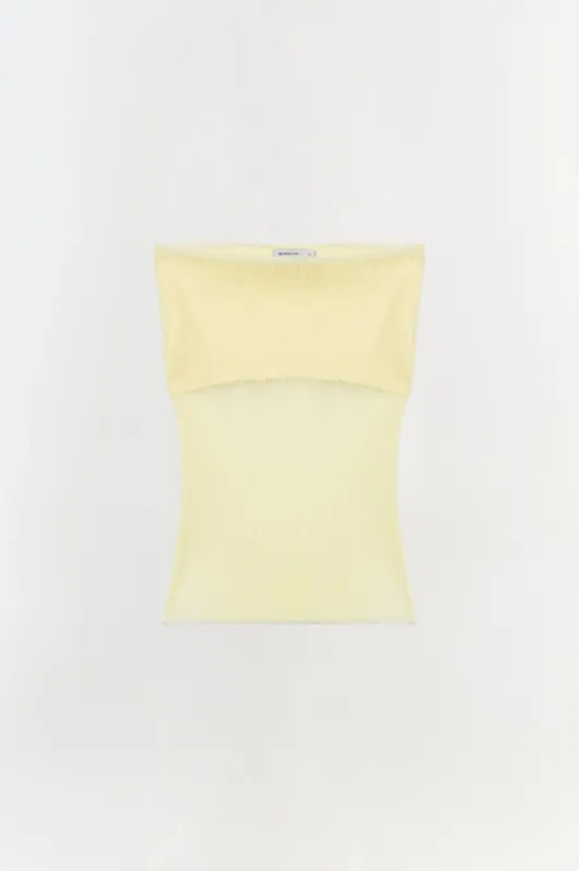 Emberly Strapless Plisse Top made by Simkhai