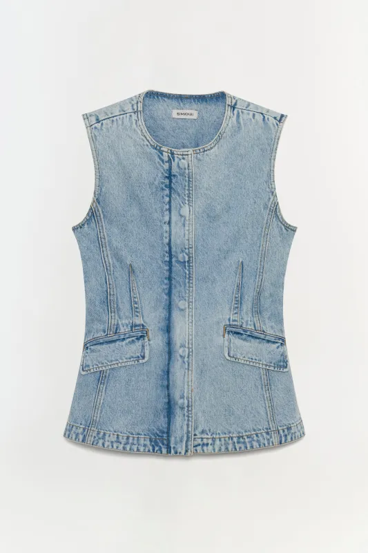 Charley Denim Top sold by Simkhai