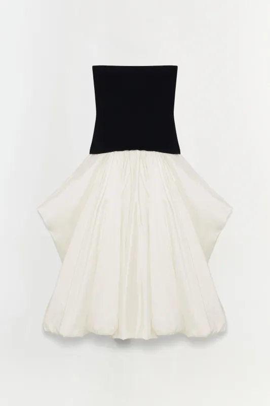 Izzy Strapless Taffeta Midi Dress sold by Simkhai