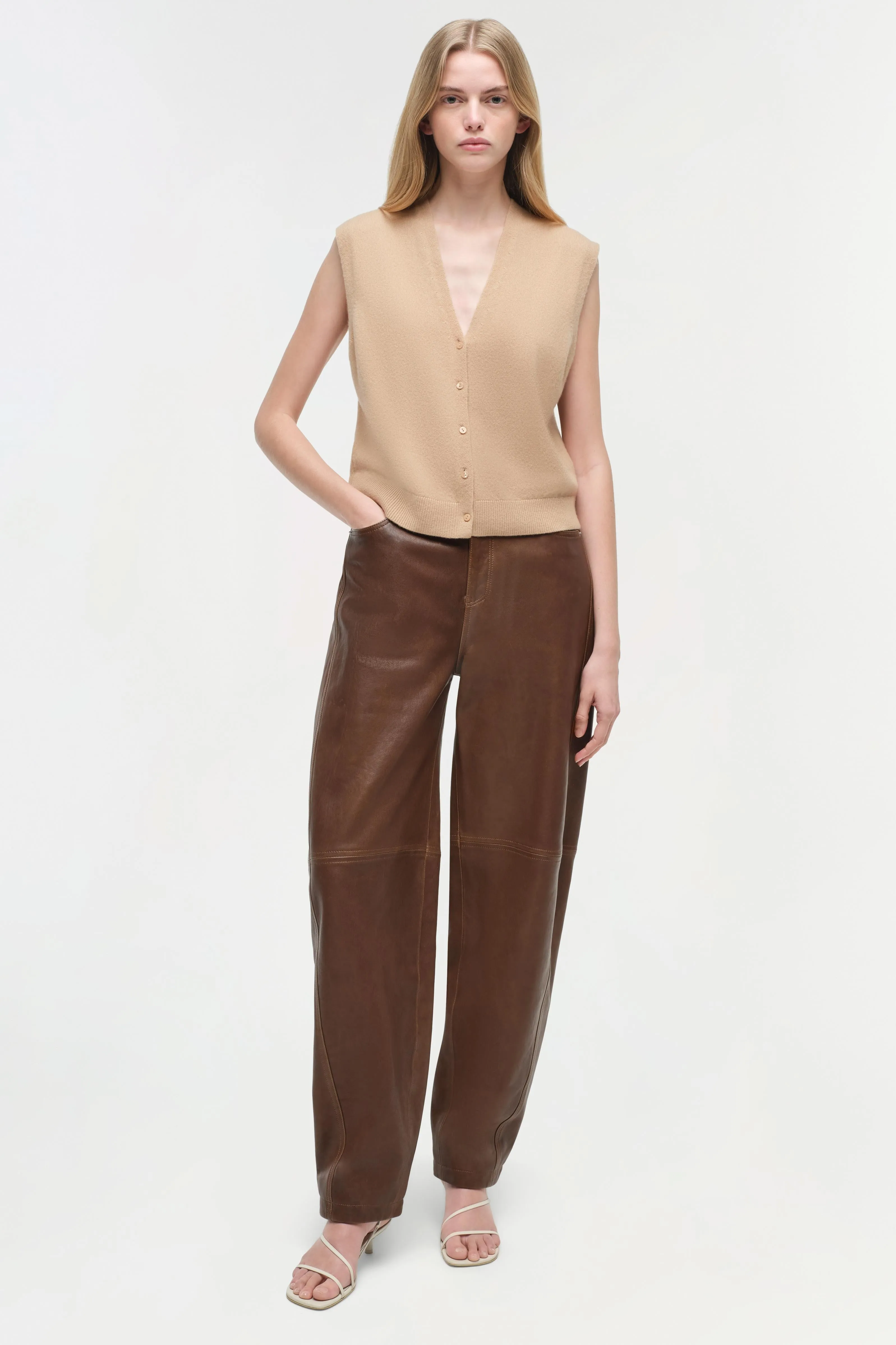 Waldon Leather Curved Leg Pant sold by Simkhai product image thumbnail 2