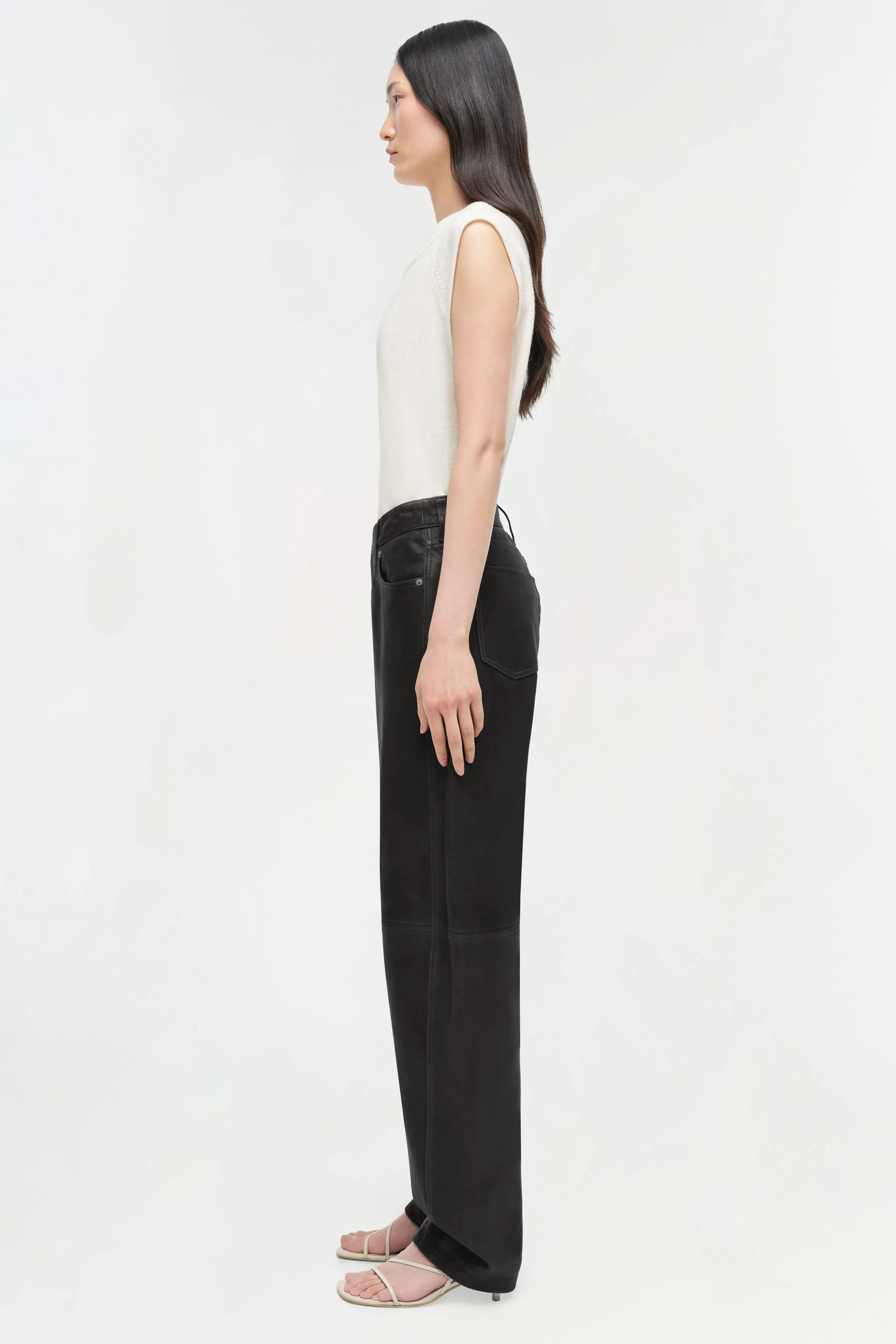 Waldon Leather Curved Leg Pant sold by Simkhai product image thumbnail 4