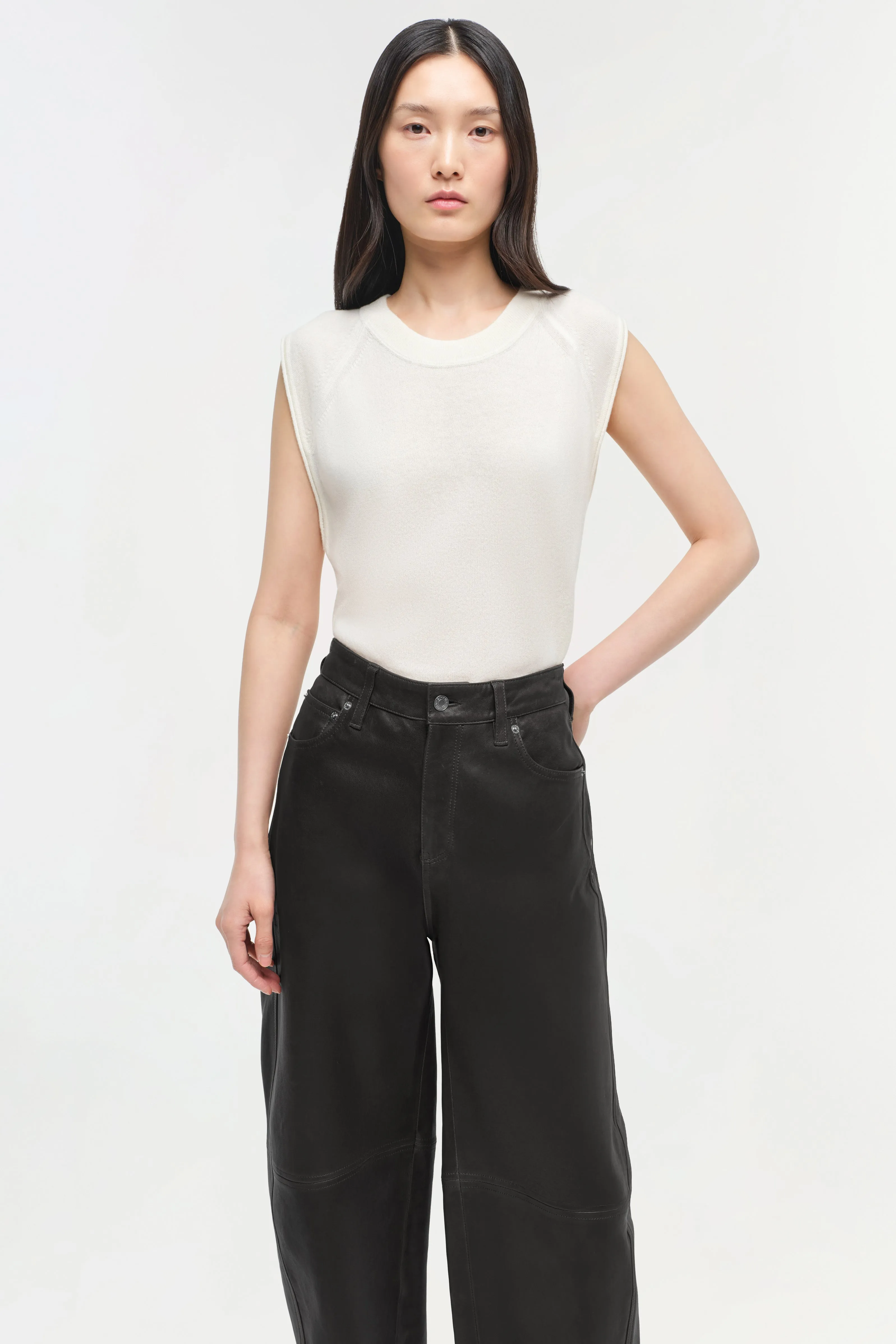 Waldon Leather Curved Leg Pant sold by Simkhai product image thumbnail 3