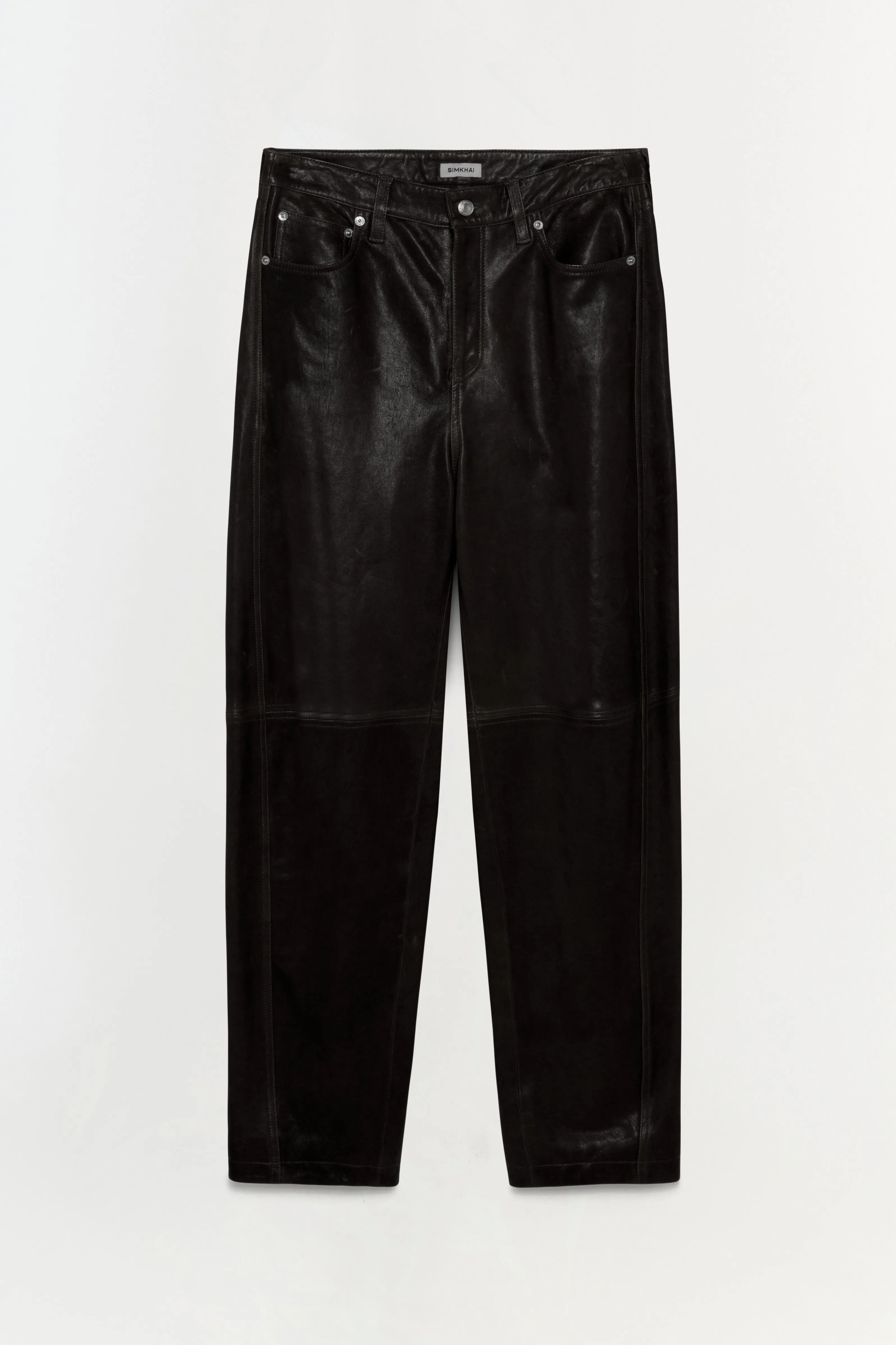 Waldon Leather Curved Leg Pant sold by Simkhai