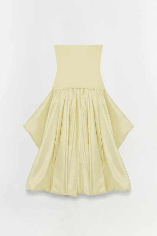Izzy Strapless Taffeta Midi Dress sold by Simkhai