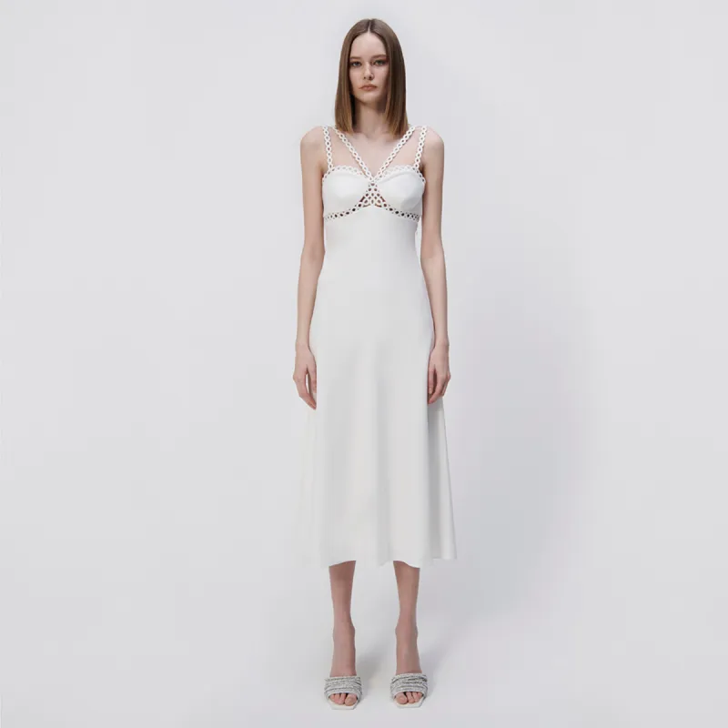 Sevilla Crochet Ring Midi Dress sold by Simkhai