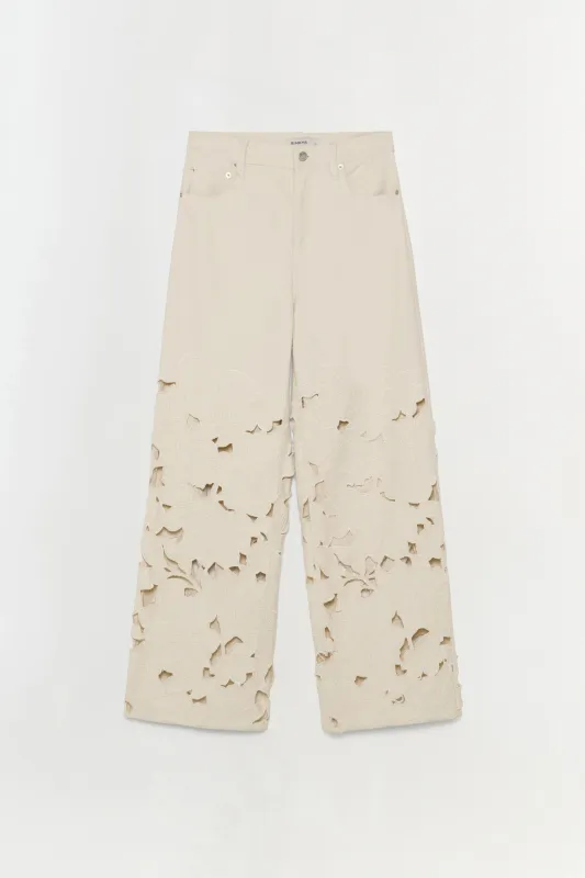 Betty Floral Cut Out Jean sold by Simkhai