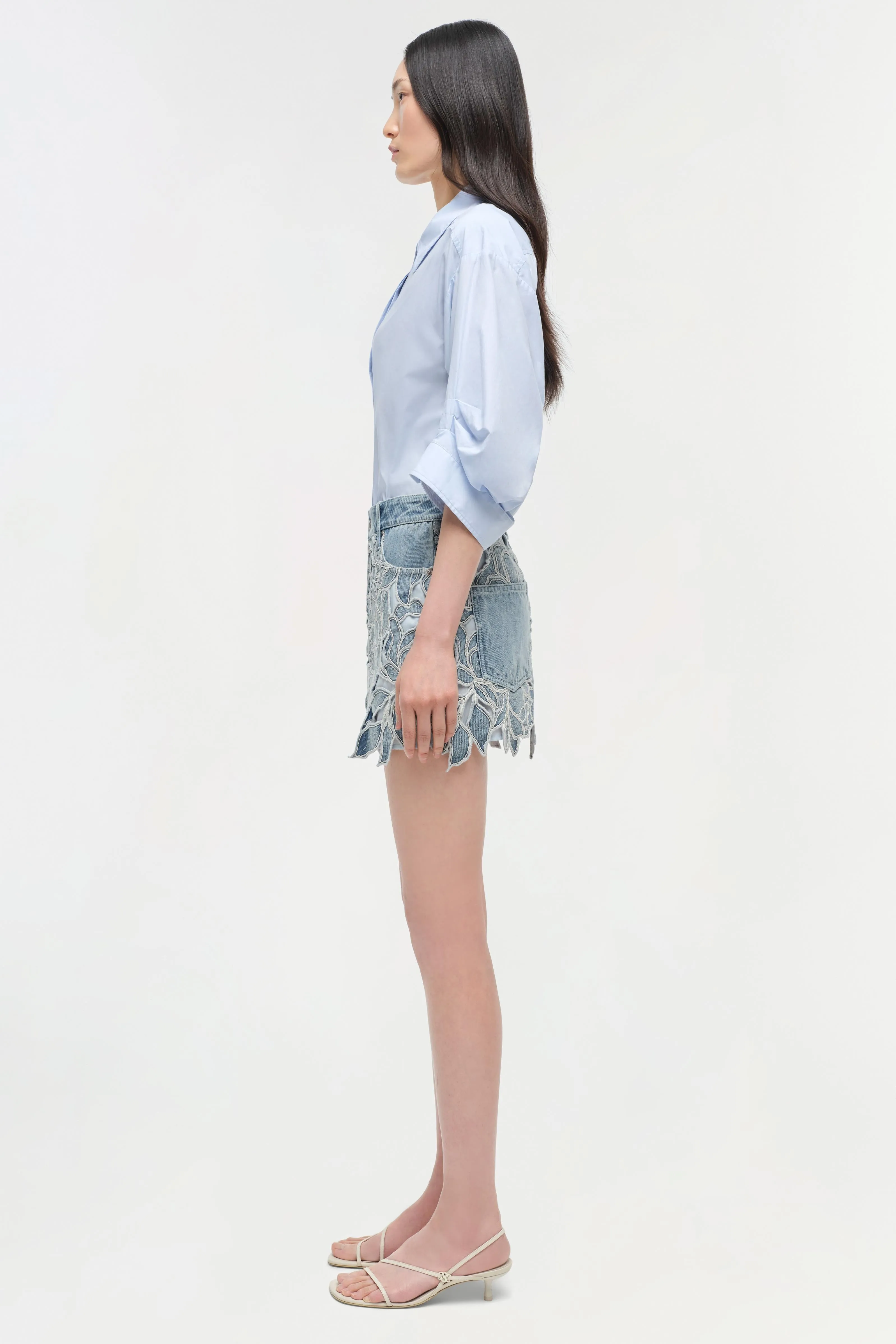 Winnie Floral Denim Mini Skirt sold by Simkhai product image thumbnail 4