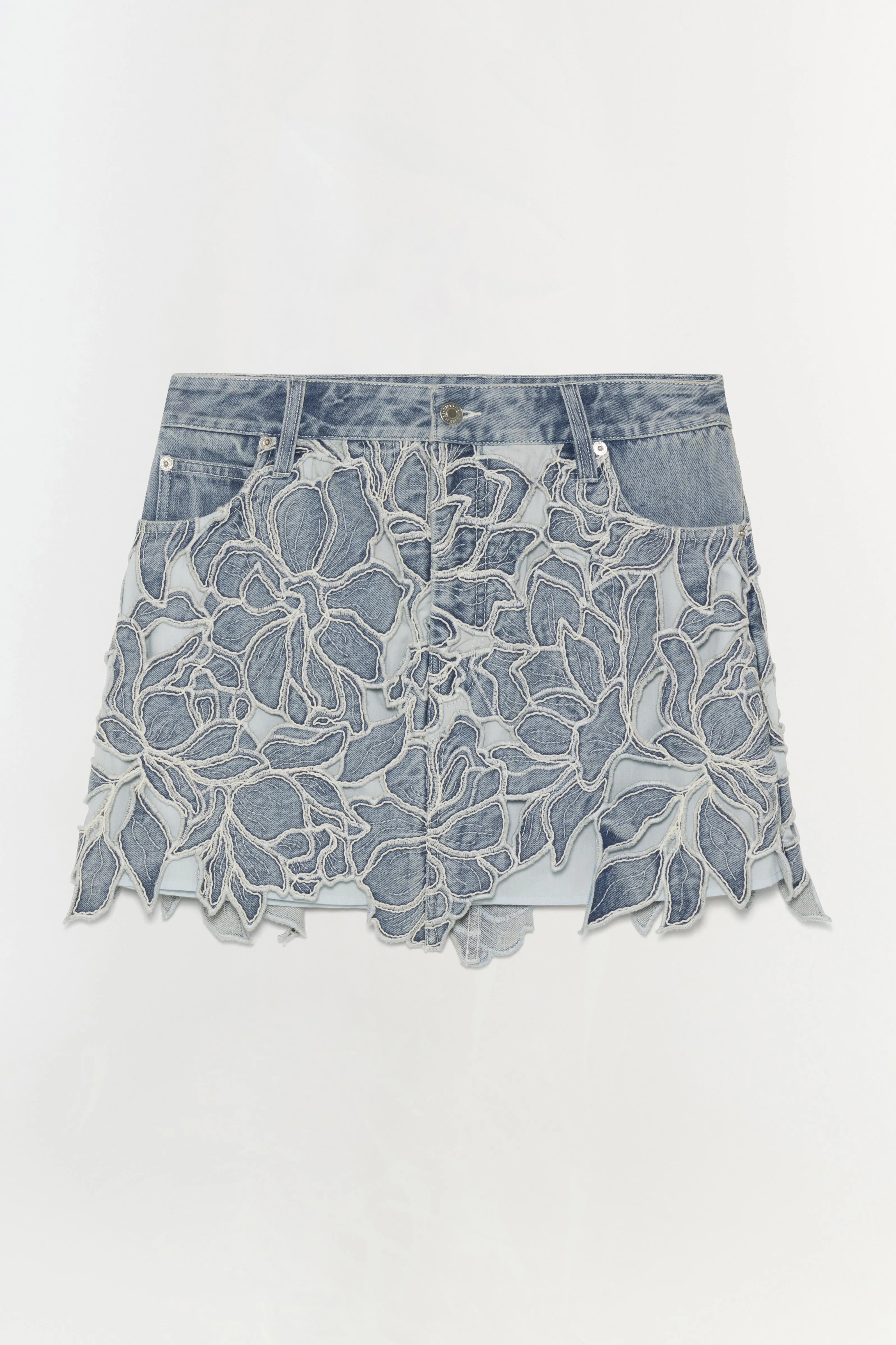 Winnie Floral Denim Mini Skirt sold by Simkhai