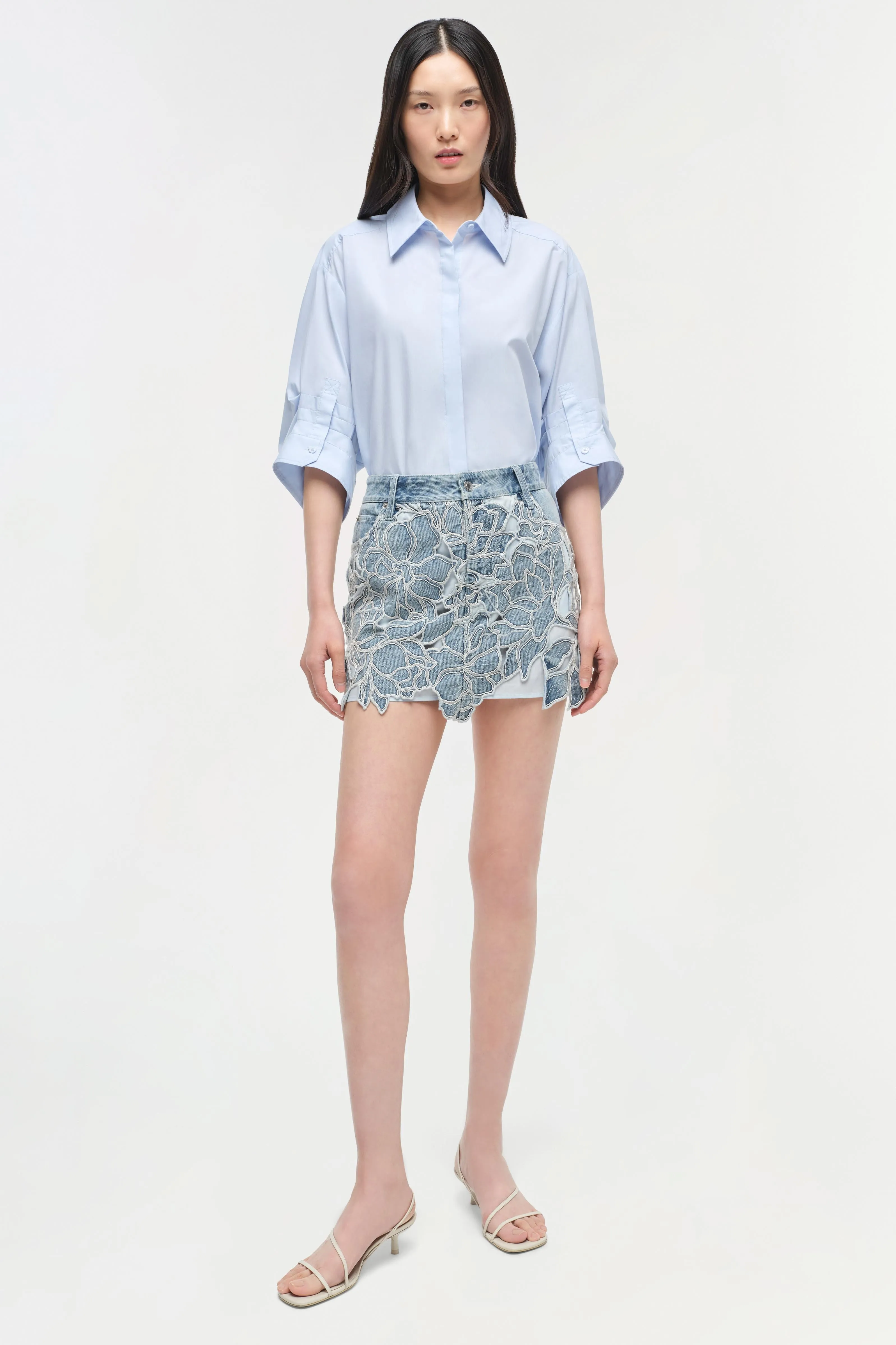 Winnie Floral Denim Mini Skirt sold by Simkhai product image thumbnail 2