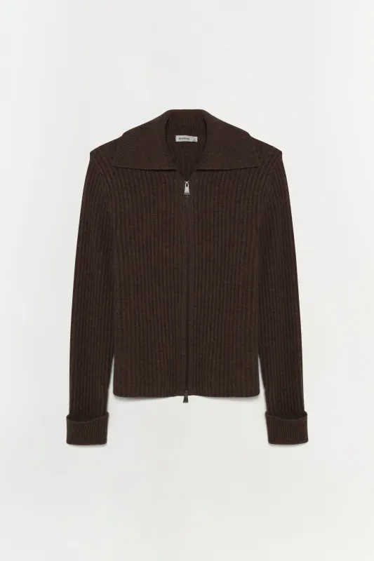 Geoff Cashmere Zip Up Jacket made by Simkhai