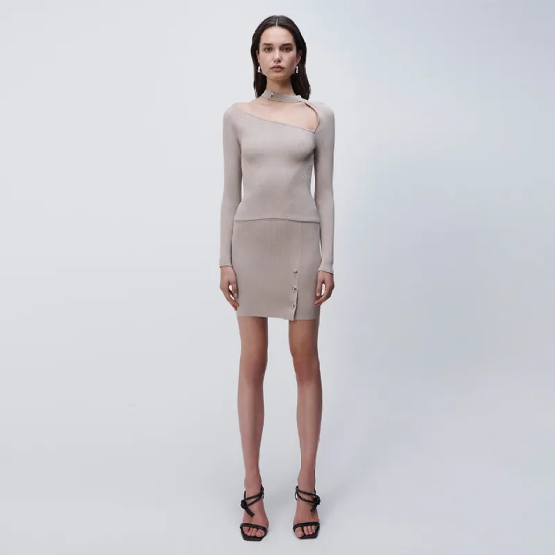 Dorothy Compact Rib Mini Skirt made by Simkhai