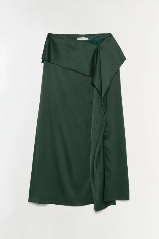 Maria Satin Midi Skirt sold by Simkhai