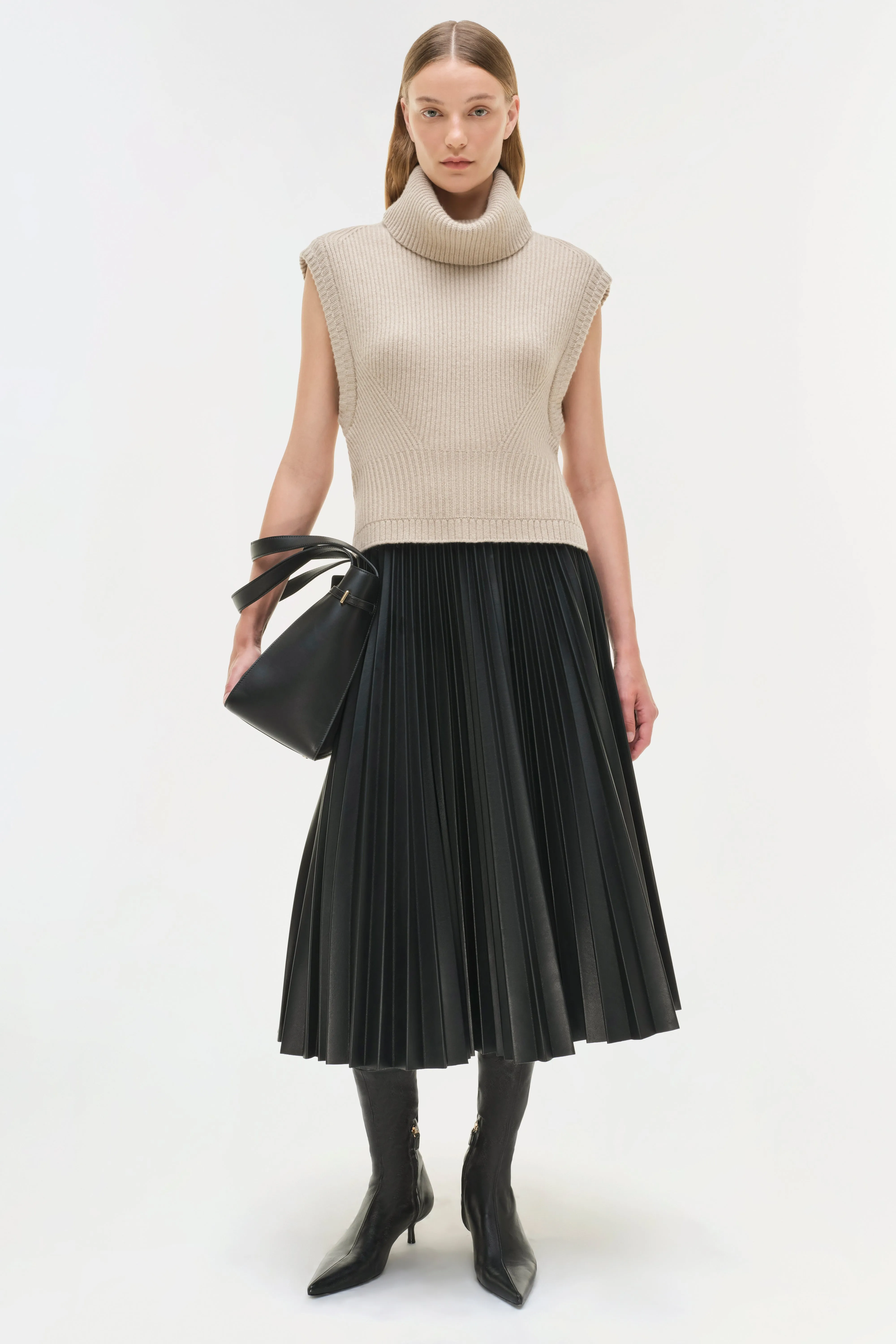 Kezia Vegan Leather Midi Skirt sold by Simkhai product image thumbnail 2