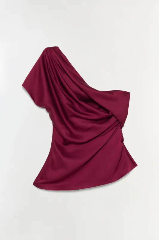 Phoebe Draped Satin Top sold by Simkhai
