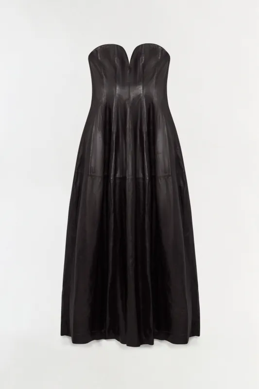 Carrington Leather Bustier Gown made by Simkhai