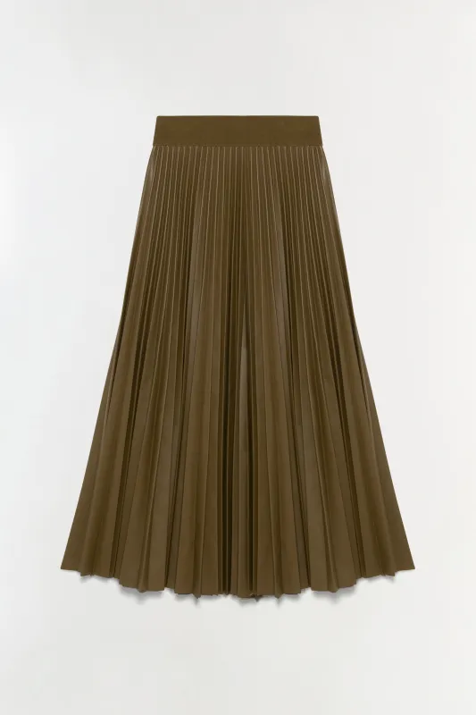 Kezia Vegan Leather Midi Skirt made by Simkhai