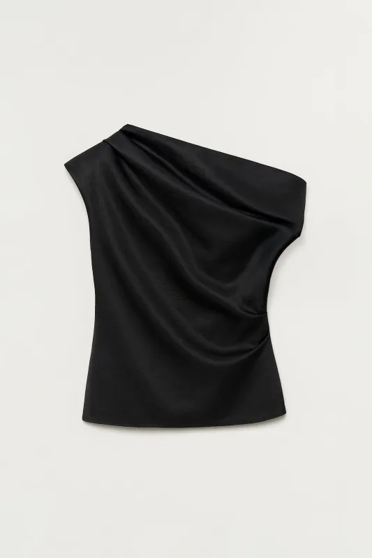 Vivia Taffeta Draped Top sold by Simkhai