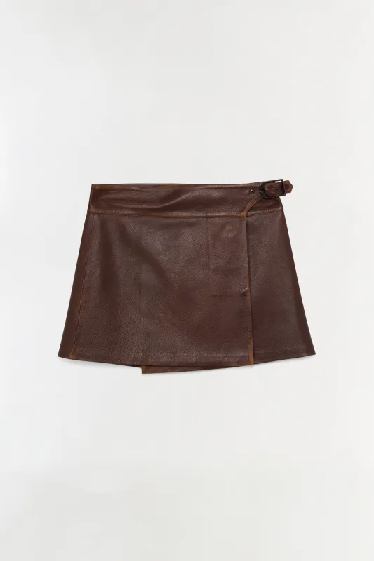 Madeline Leather Mini Skirt sold by Simkhai