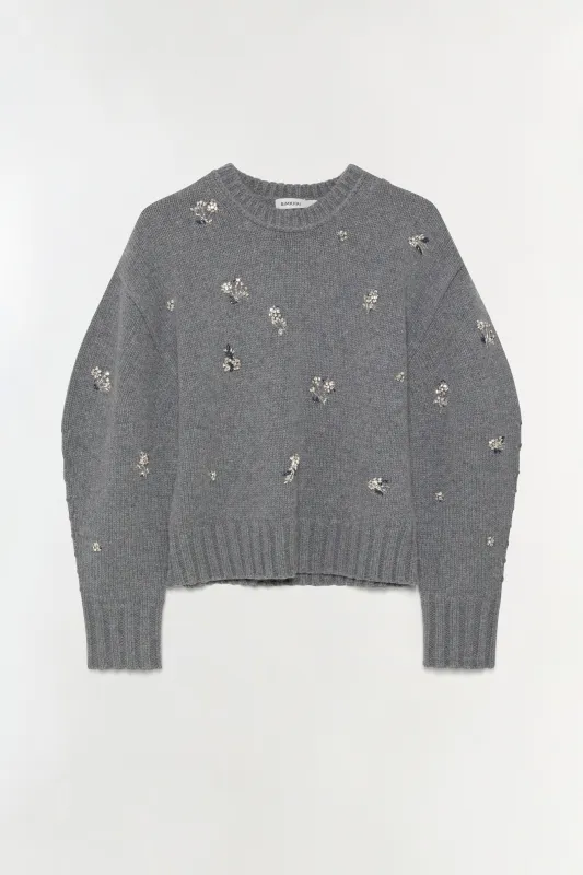 Coraline Embellished Knit Crewneck made by Simkhai