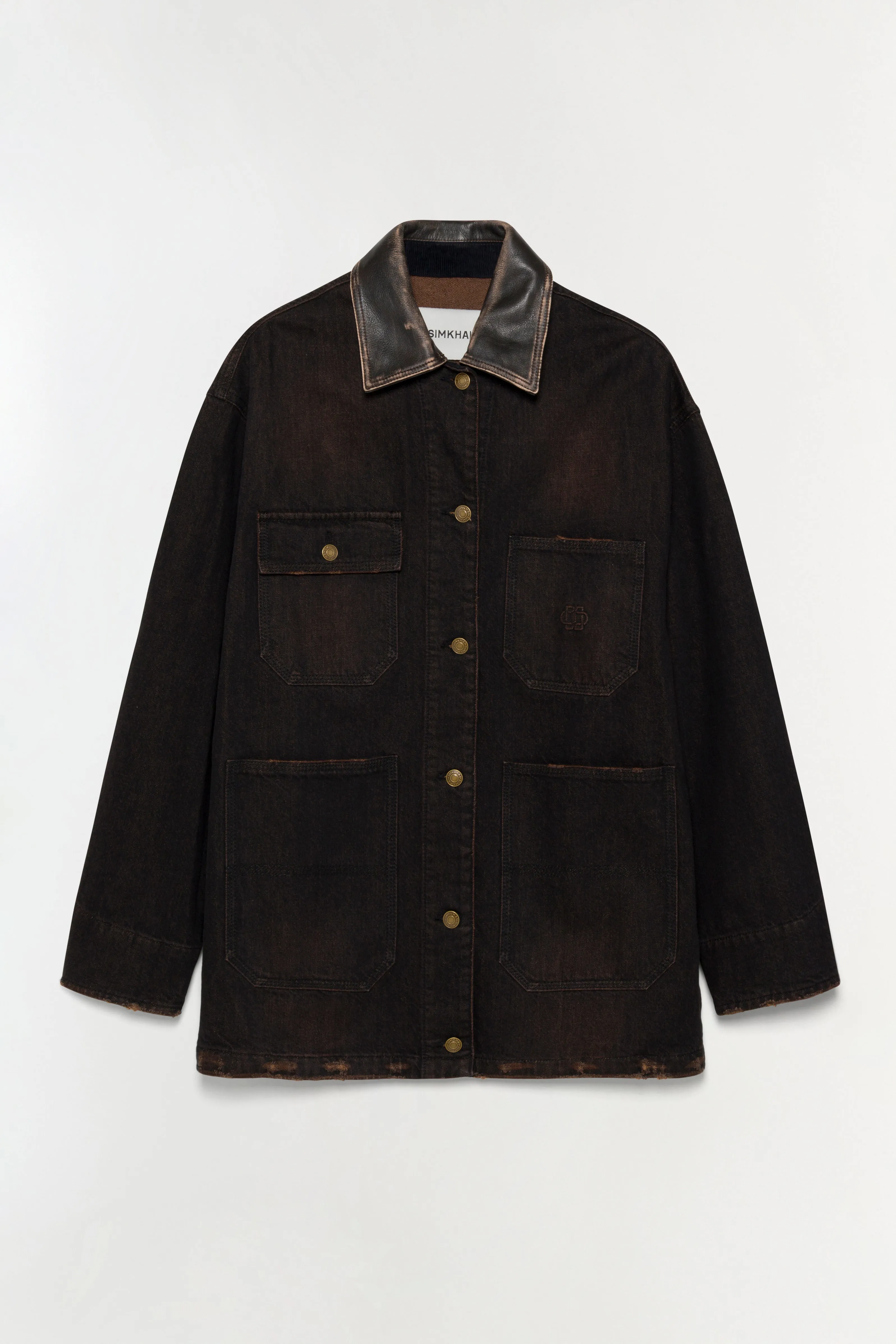 Larz Denim Chore Jacket sold by Simkhai