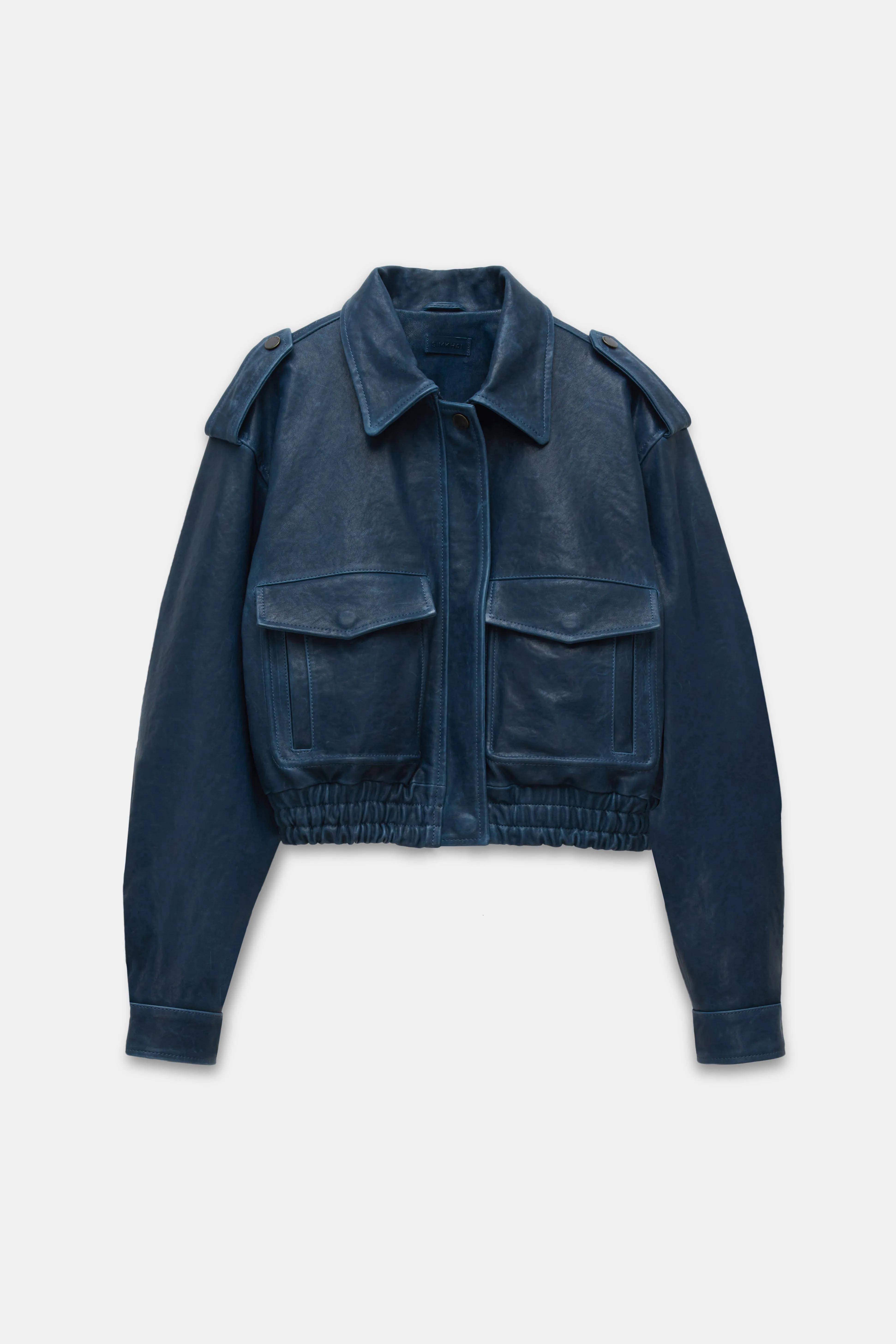 Roland Leather Cropped Jacket sold by Simkhai