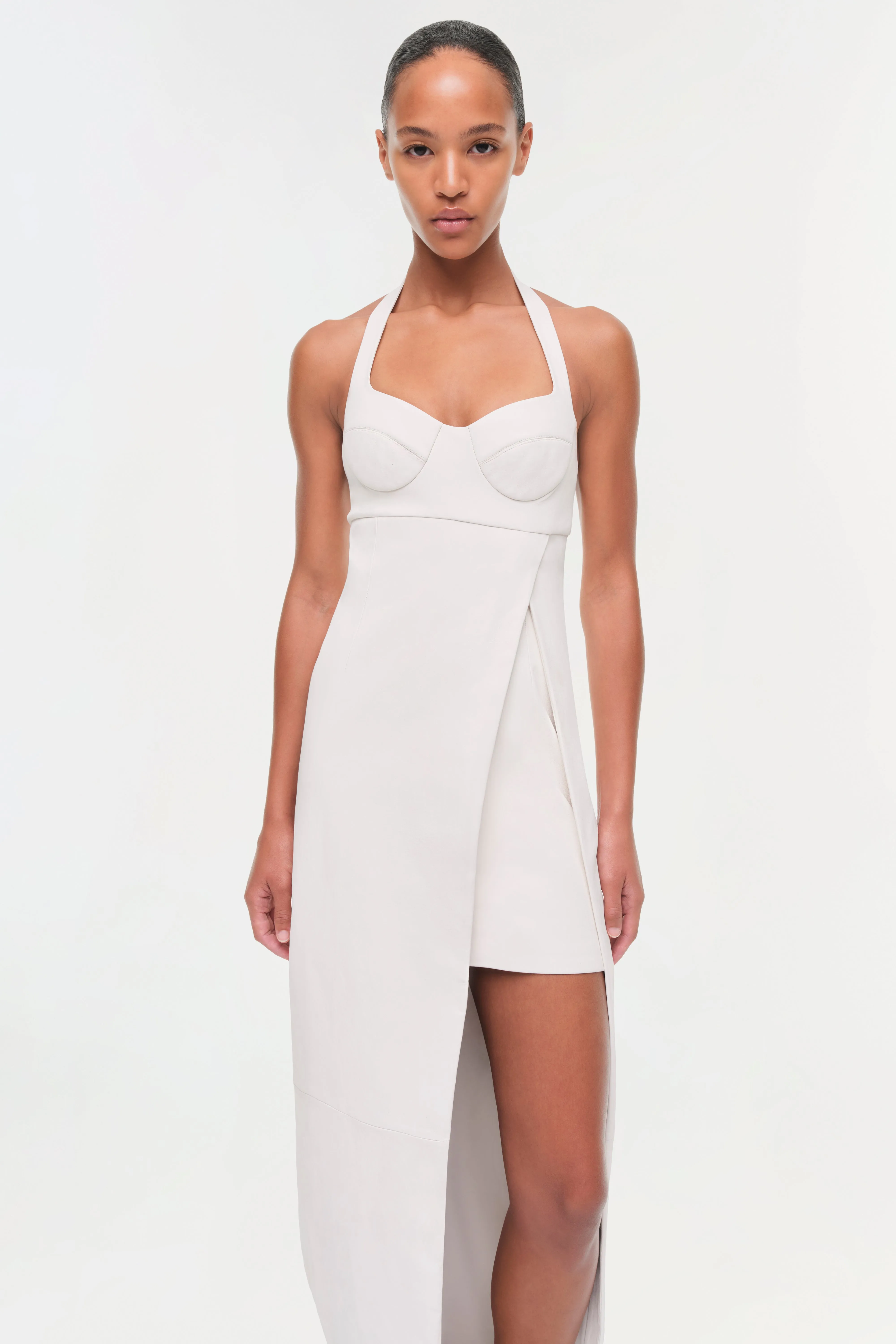 Cassidy Draped Leather Midi Dress sold by Simkhai product image thumbnail 4