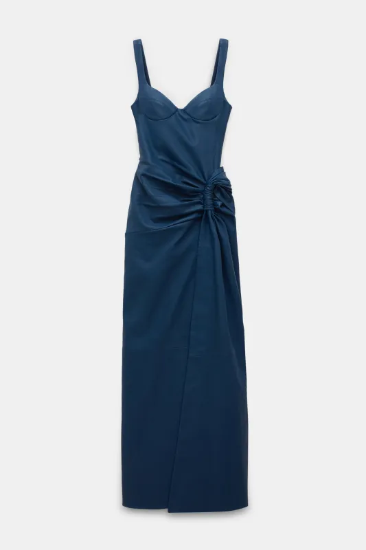 Lyle Draped Leather Dress made by Simkhai