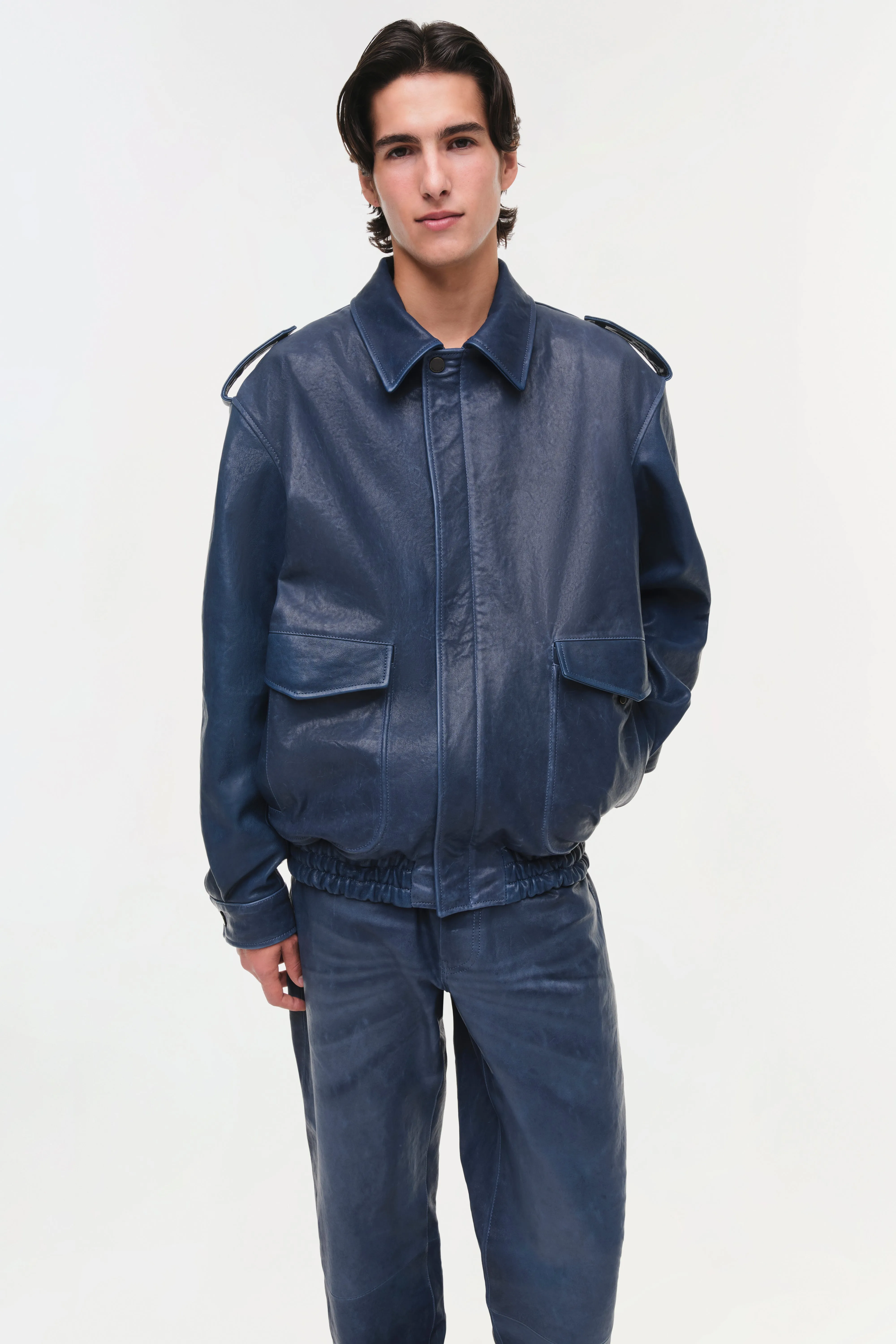 Gideon Leather Flight Jacket sold by Simkhai product image thumbnail 4
