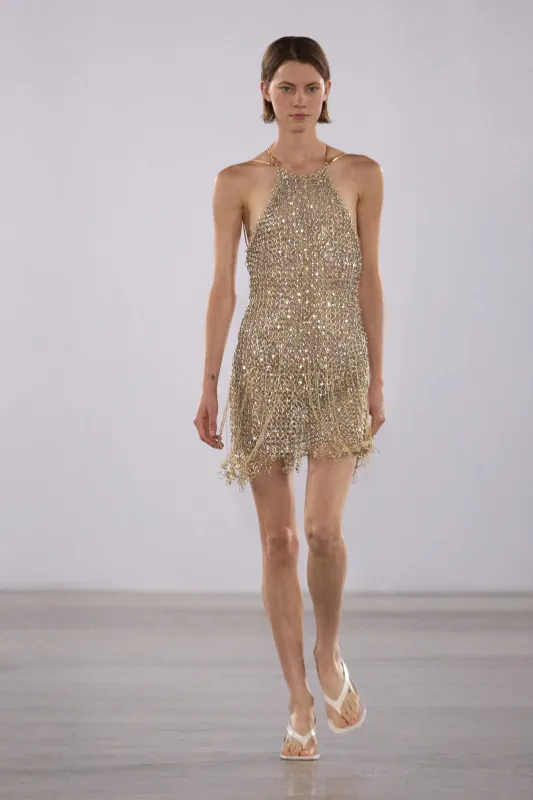 Adrienne Embroidered Ring Mini Dress made by Simkhai