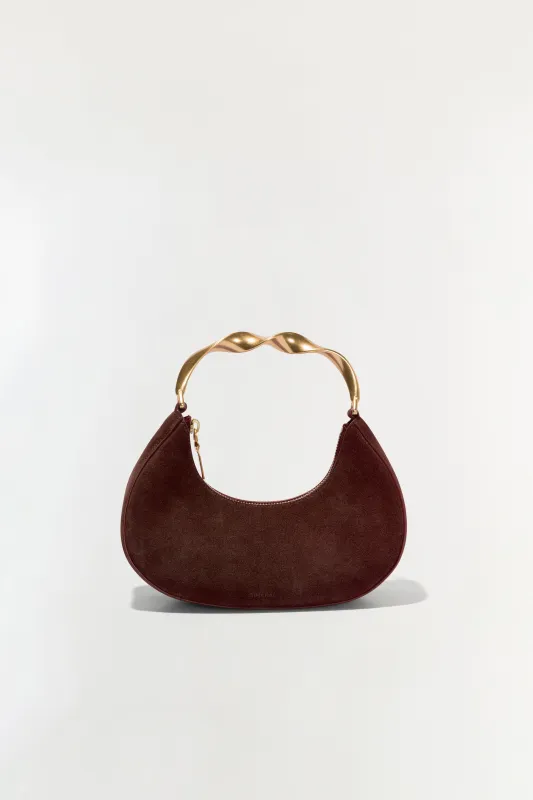 Nixi Suede Twist Handle Bag made by Simkhai