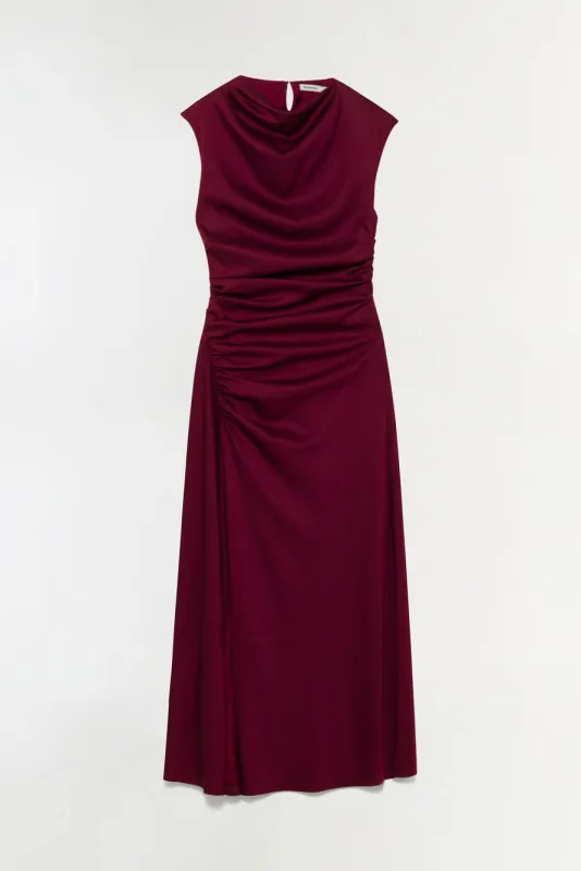 Burke Draped Satin Midi Dress made by Simkhai