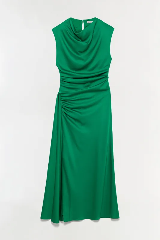 Burke Draped Satin Midi Dress made by Simkhai